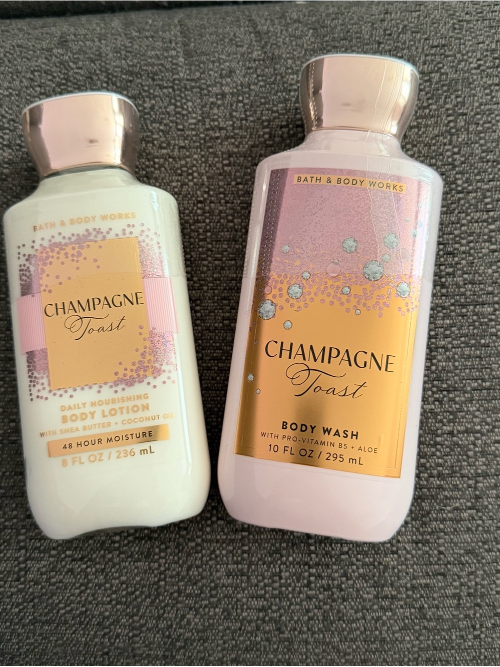 Bath & Body Works Champagne Toast Body Wash & Lotion Set - Pink & Gold